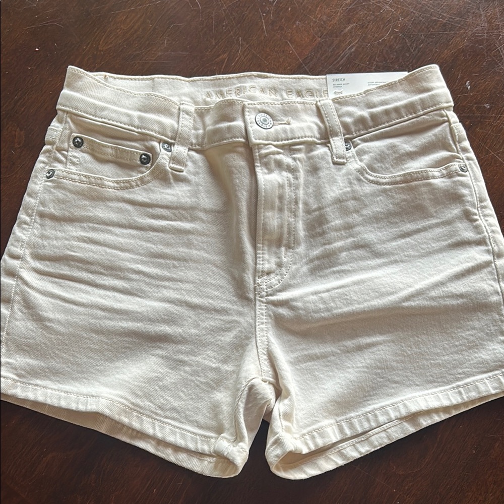 American Eagle Cream Jean Shorts